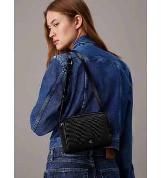 Calvin Klein Jeans Borsa a tracolla nera a coste