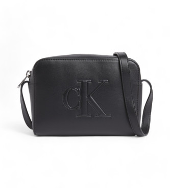 Calvin Klein Jeans Logo embossed shoulder bag black Esdemarca Store fashion footwear and accessories best brands shoes and designer shoes