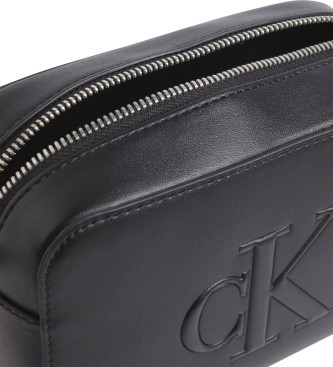 Calvin Klein Jeans Skuldertaske med logoprg sort