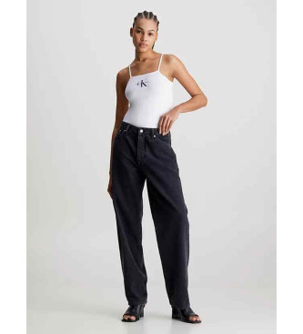 Calvin Klein Jeans Monologo Riemchen-Bodysuit wei