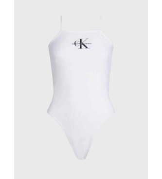 Calvin Klein Jeans Monologo Strappy Bodysuit biały