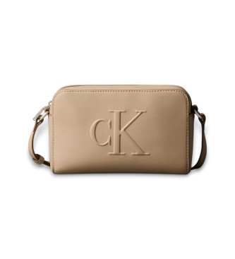 Calvin Klein Jeans Borsa a tracolla con logo beige