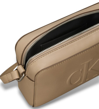 Calvin Klein Jeans Borsa a tracolla con logo beige