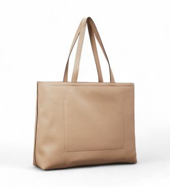 Calvin Klein Jeans Borsa tote grande sottile beige