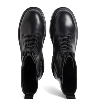 Calvin Klein Jeans Schwarze Plateau-Stiefeletten aus Leder