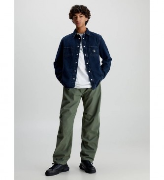 Calvin Klein Jeans Sproščena srajca iz džinsa modra