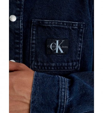 Calvin Klein Jeans Camisa de ganga descontrada azul