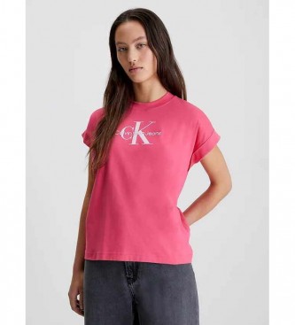 Calvin Klein Jeans Chemise ample avec monogramme rose