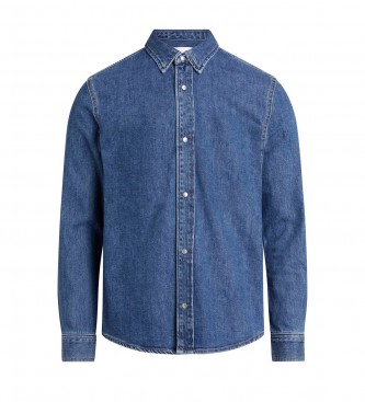 Calvin Klein Jeans Schmales Denim-Hemd blau