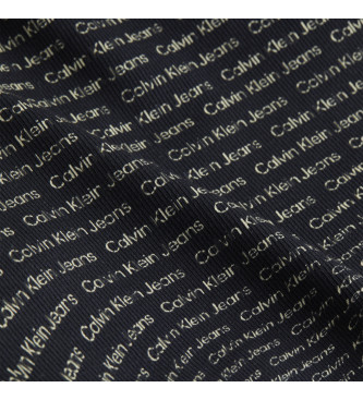 Calvin Klein Jeans Aop Rippen-T-Shirt schwarz