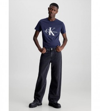 Calvin Klein Jeans Monograma Principal Slim Slim T-shirt da Marinha