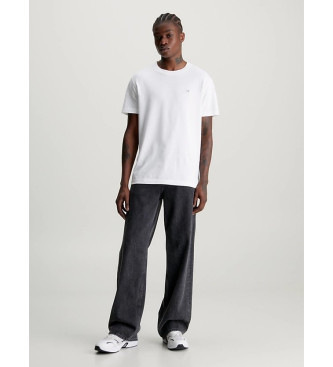 Calvin Klein Jeans T-Shirt de algodo com emblema branco