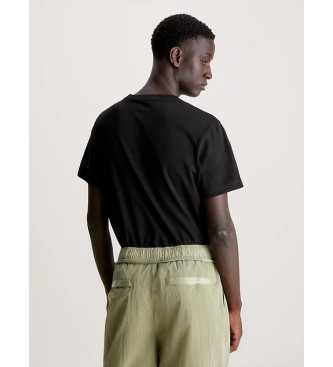 Calvin Klein Jeans T-Shirt de algodo com emblema Preto