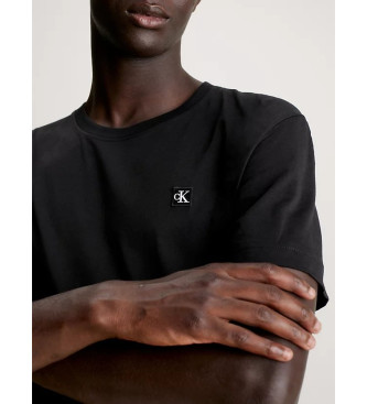 Calvin Klein Jeans T-Shirt de algodo com emblema Preto