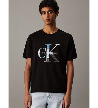 Calvin Klein Jeans Kortrmad T-shirt med svart monogram