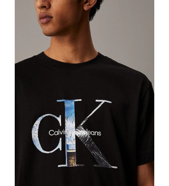 Calvin Klein Jeans Kurzarm-T-Shirt mit schwarzem Monogramm