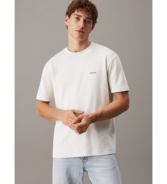 Calvin Klein Jeans Vit kortrmad t-shirt med logotyp