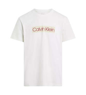 Calvin Klein Jeans Vit kortrmad t-shirt med logotryck