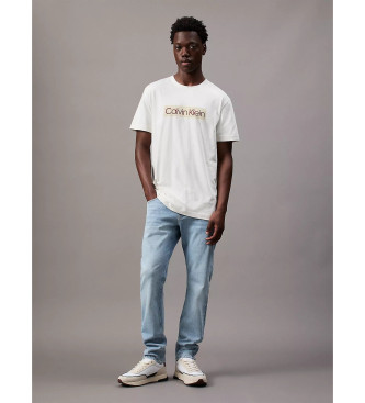 Calvin Klein Jeans Vit kortrmad t-shirt med logotryck