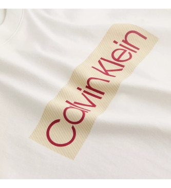 Calvin Klein Jeans Weies Kurzarm-T-Shirt mit Logodruck