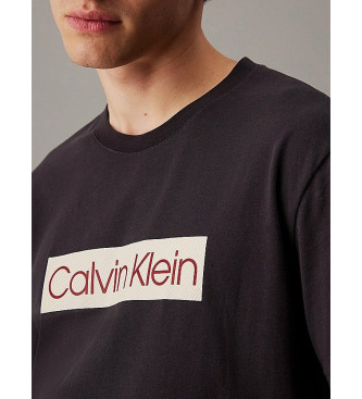 Calvin Klein Jeans T-shirt nera a maniche corte con logo stampato