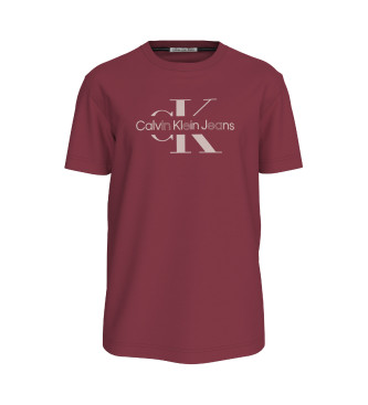 Calvin Klein Jeans Disrupted Outline T-shirt Monologue maroon