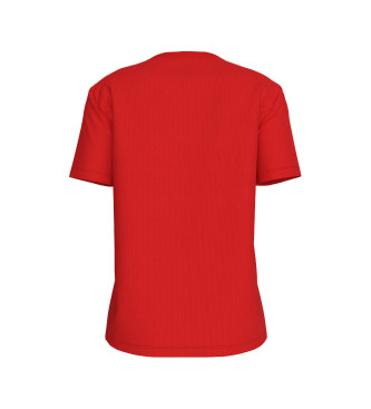 Calvin Klein Jeans T-shirt rossa con stemma ricamato
