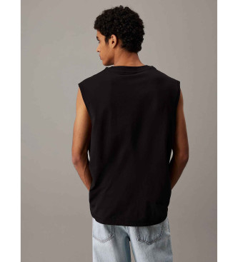 Calvin Klein Jeans Locker sitzendes schwarzes Tanktop mit Monogramm