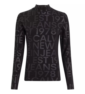 Calvin Klein Jeans T-shirt com logtipo preto