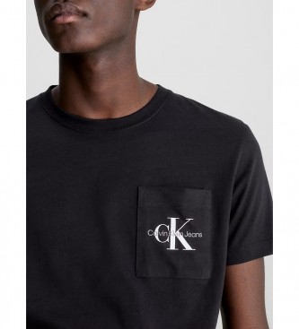 Calvin Klein Jeans T-shirt tascabile con monogramma nero