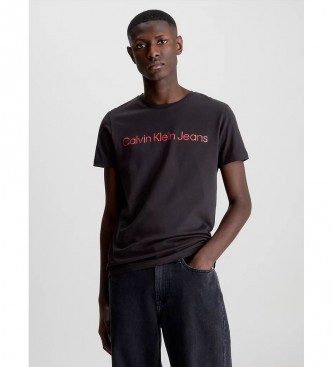 Calvin Klein Jeans T-shirt Slim Organic Cotton Logo sort, rd