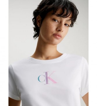 Calvin Klein Jeans T-Shirt de corte justo com logótipo gradiente branco