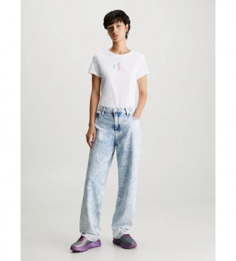 Calvin Klein Jeans T-Shirt de corte justo com logótipo gradiente branco
