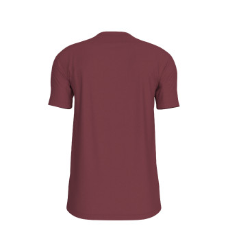 Calvin Klein Jeans Schmales T-Shirt mit fliederfarbenem Logo