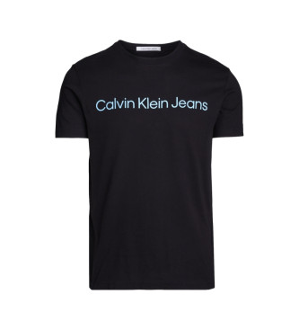 Calvin Klein Jeans Schmales Logo-T-Shirt schwarz