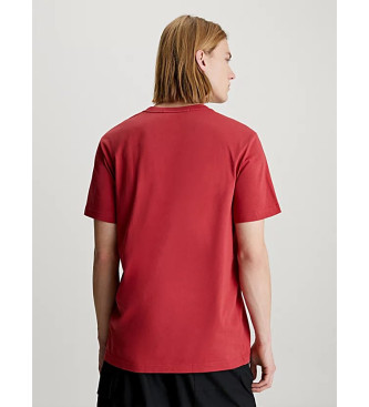 Calvin Klein Jeans Smal T-shirt med rd logotyp