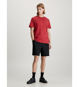 Calvin Klein Jeans Wąska koszulka z czerwonym logo