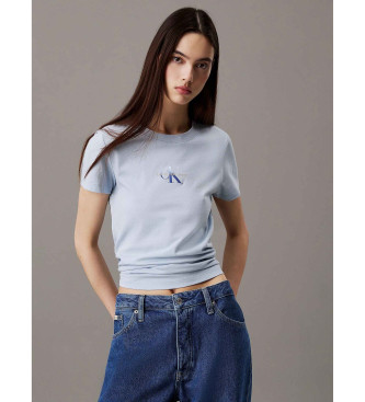 Calvin Klein Jeans T-shirt slim fit con monogramma blu