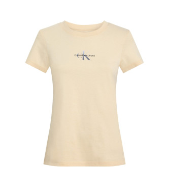 Calvin Klein Jeans T-shirt monogramma beige slim fit