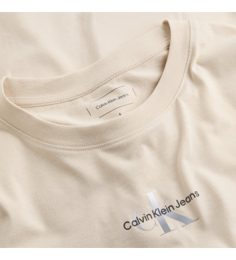 Calvin Klein Jeans Beige slim fit t-shirt med monogram