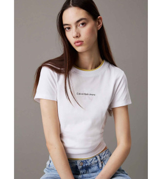 Calvin Klein Jeans T-shirt slim avec monogramme blanc