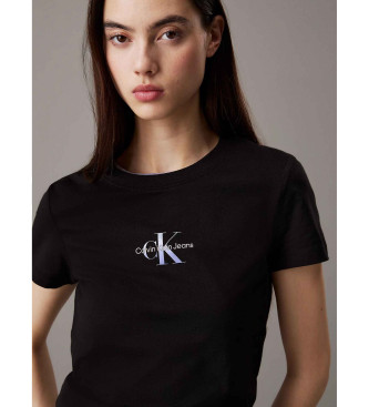 Calvin Klein Jeans Camiseta slim con monograma negro