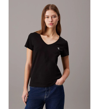 Calvin Klein Jeans T-shirt com decote em V preto