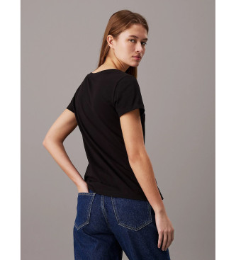 Calvin Klein Jeans T-shirt com decote em V preto