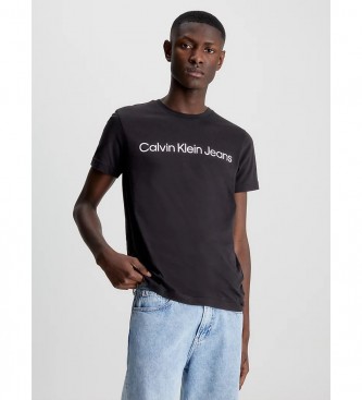 Calvin Klein Jeans Majica z logotipom Slim črna