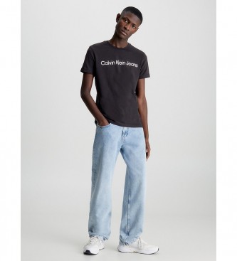 Calvin Klein Jeans Slim Logo T-shirt sort