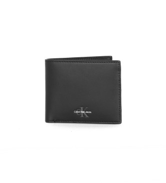 Calvin Klein Jeans Lederbrieftasche Monogram Soft Bifold schwarz