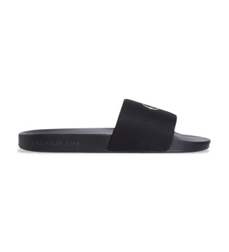 Calvin Klein Jeans Tongs en toile avec logo noir