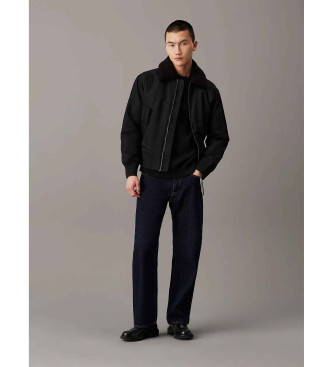 Calvin Klein Jeans Chaqueta de aviador holgada de nailon negro