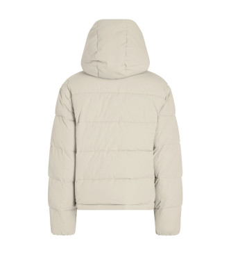 Calvin Klein Jeans Short down jacket with beige hood